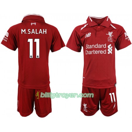 Billige Fotballdrakter Liverpool M.SALAH 11 Barn Hjemmedraktsett 2018/19 Kortermet